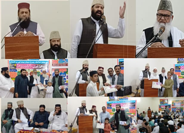 جہلم:اِبنِ عباس اسلامک سینٹر جہلم کے زیرِ اہتمام فقید المثال تقریبِ حمد و نعت کا انعقاد ہواتقریب میں طلبائے مرکز کے مابین ہونے والے مقابلۂ حُسنِ تلاوت کے نتیجہ میں طلبہ کی حوصلہ افزائی کےلیے انعامات کی بارش کی گئی: طلبہ کو نقد انعامات اور اعزازی اسناد سے نوازا گیا